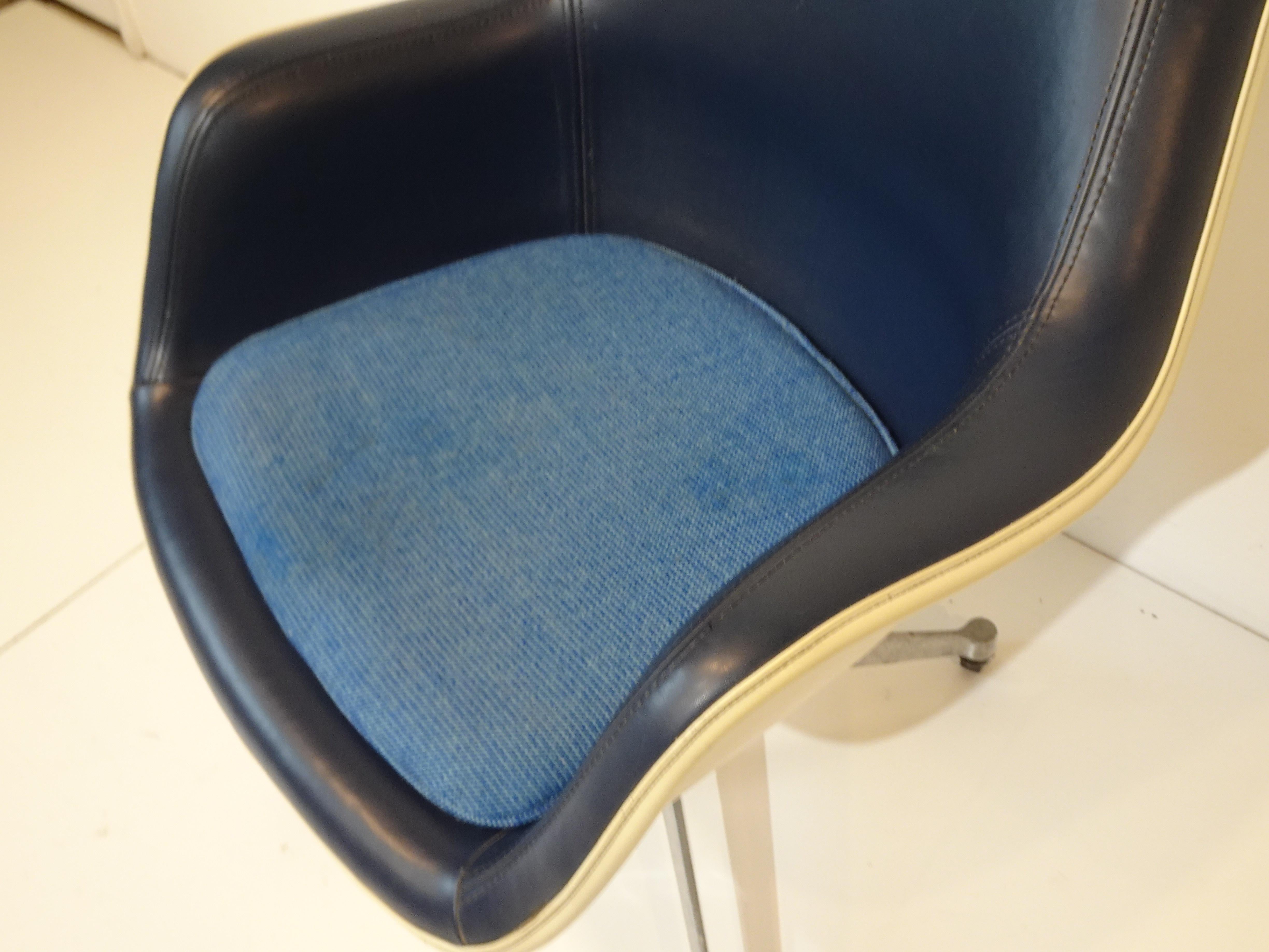 Eames Upholstered Rolling High Back Desk Chair by Herman Miller 2
