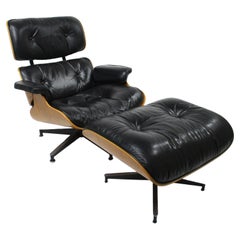 Retro Eames Walnut 670 Lounge Chair with Ottoman by Herman Miller