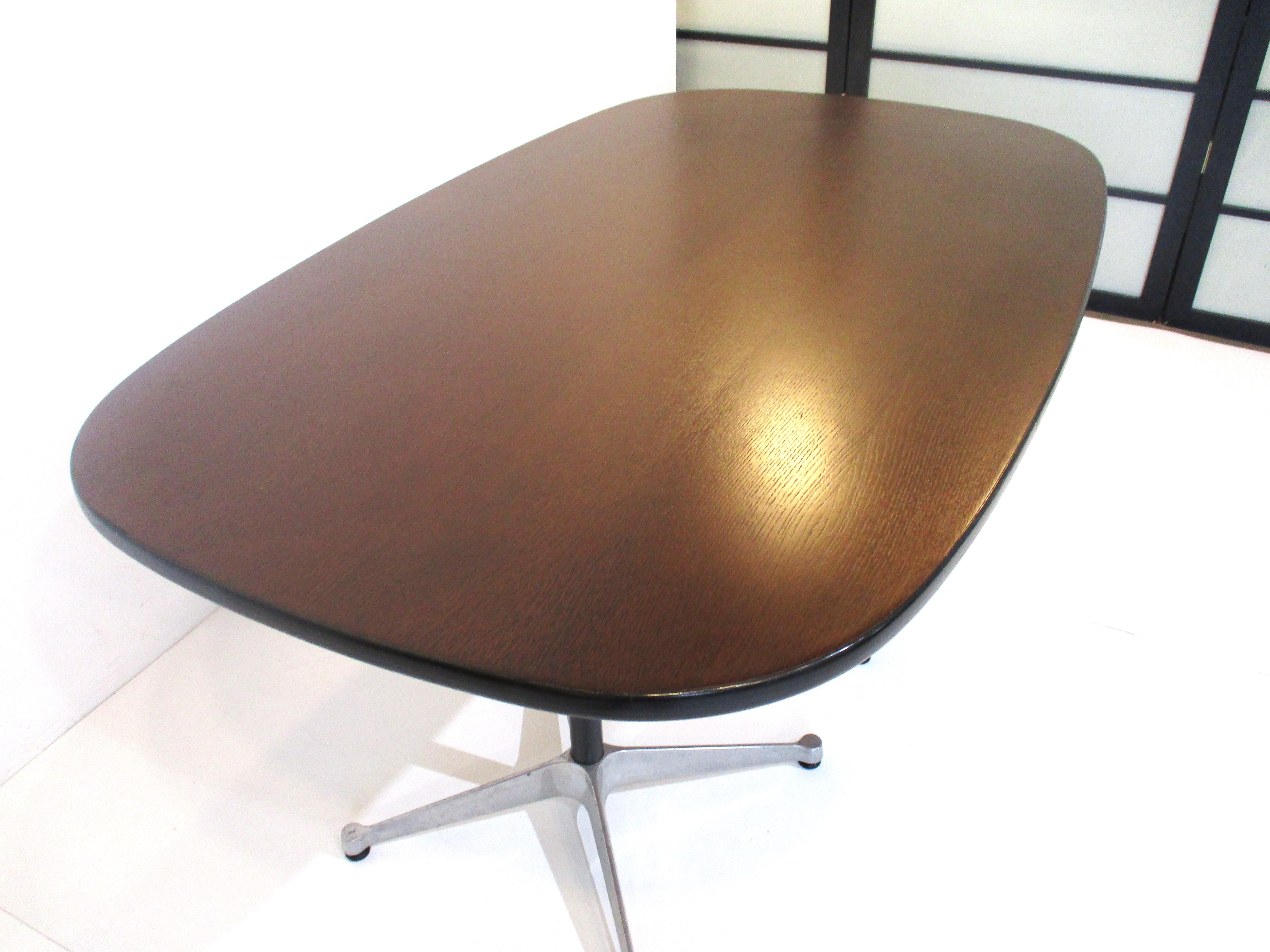 Eames Walnut Aluminum Group Dining Table by Herman Miller For Sale 1