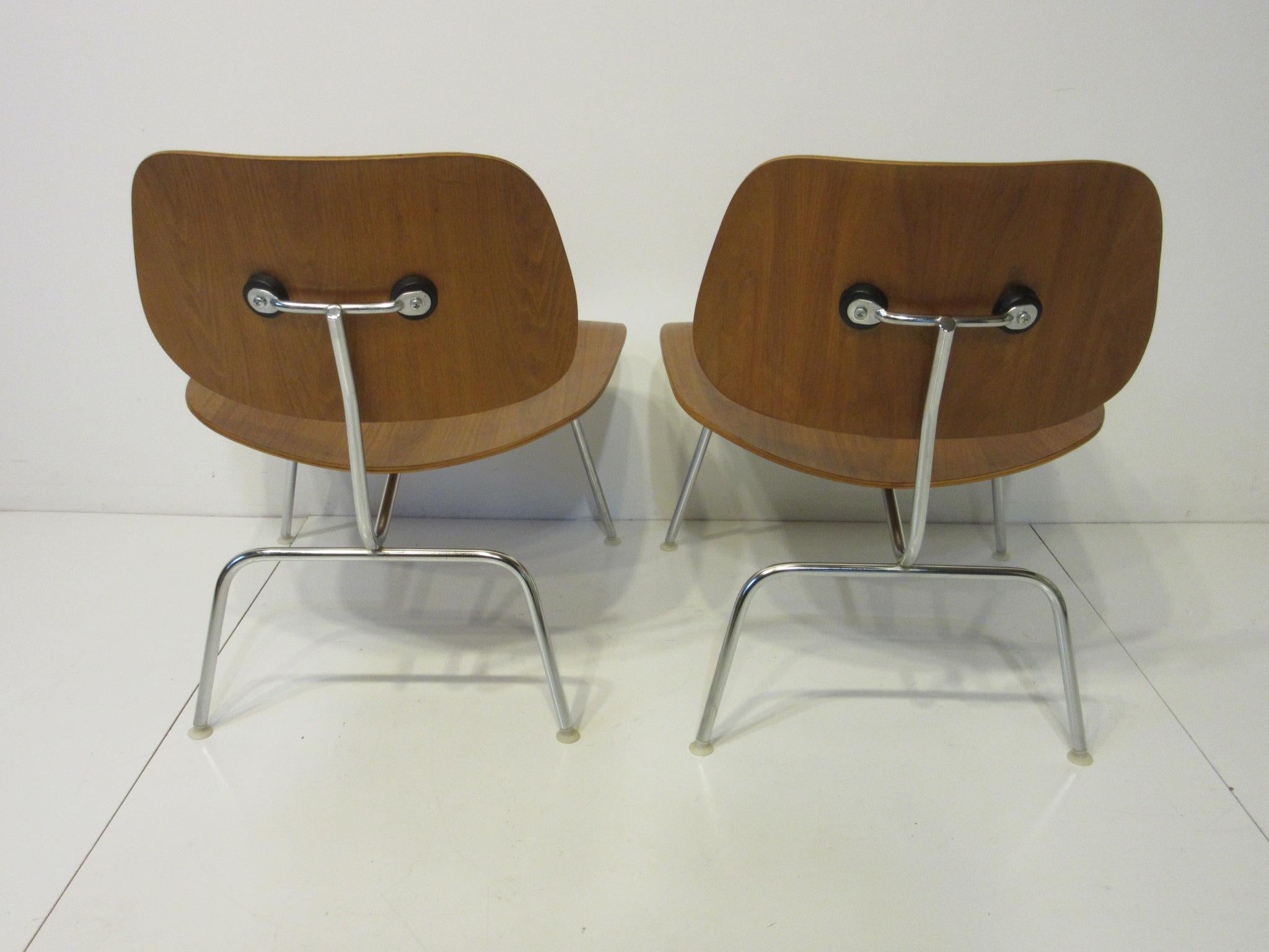 American Eames Walnut LCM Lounge Chairs for Herman Miller