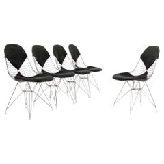 Used Eames Wire Bikini Chair DKR-2 with Black Cover, Design 1951