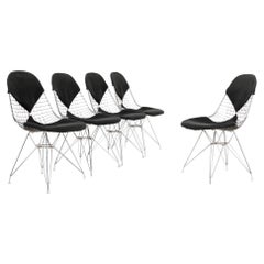 Retro Eames Wire Bikini Chair DKR-2 with Black Cover, Design 1951