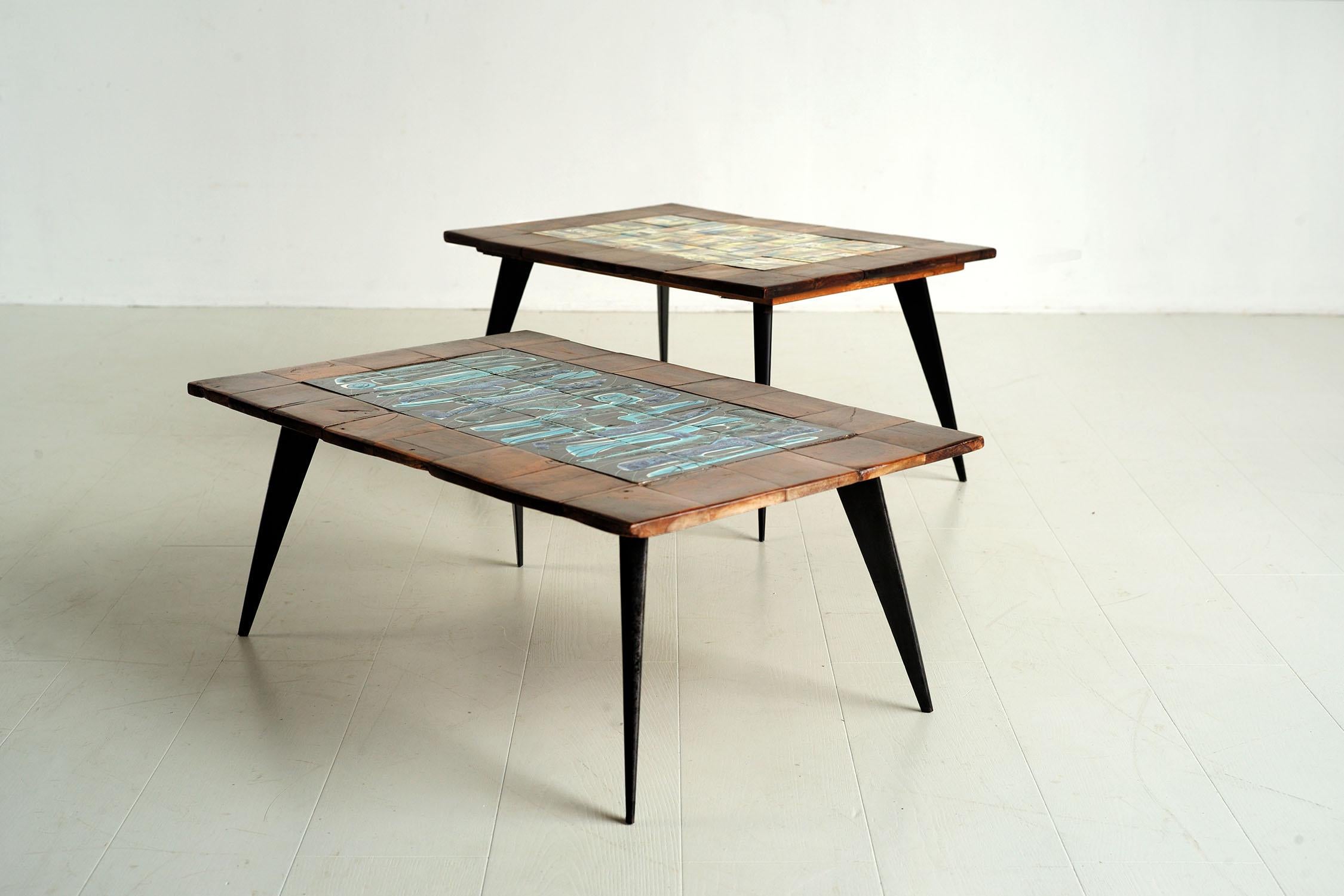 Jean de Lespinasse (1896-1979), unique duo of coffee tables, France 1950 For Sale 5