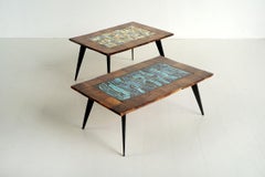 Jean De Lespinasse (1896-1979), coppia di tavolini unica, Francia 1950