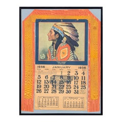 "The Chief" Early Modern Vintage Santa Fe Southwestern Indian Railroad Calendar