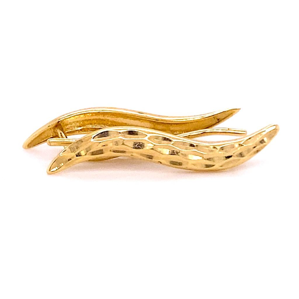 Ohr Climbers Diamant-Schliff-Kurven-Ohrringe, Ohrringe aus 14 Karat Gelbgold, Kelim-Kurventropfen-Tropfen 3