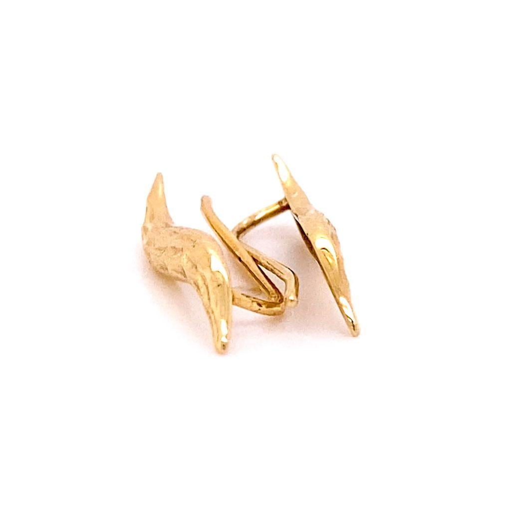 Ohr Climbers Diamant-Schliff-Kurven-Ohrringe, Ohrringe aus 14 Karat Gelbgold, Kelim-Kurventropfen-Tropfen 4