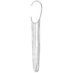 Cuffia per orecchio con catena a scatola lunga in argento Sterling Currents Motion Greek Jewelry
