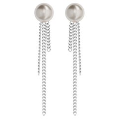 Ear Jackets Pair with 18K Chains White Gold Sway Ear Jackets Pair with 18K Chains White Gold Sway