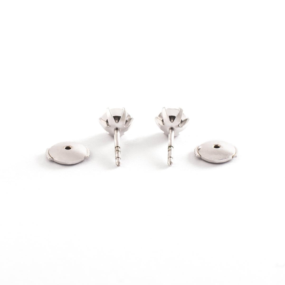 Contemporary Ear Studs Earrings Diamond White Gold For Sale