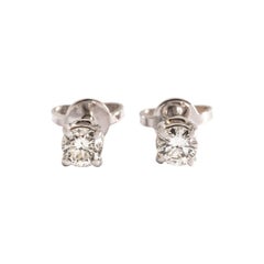 Ear Studs Earrings Diamond White Gold