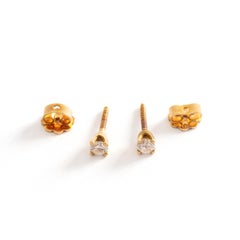 Ear Studs Earrings Diamond Yellow Gold