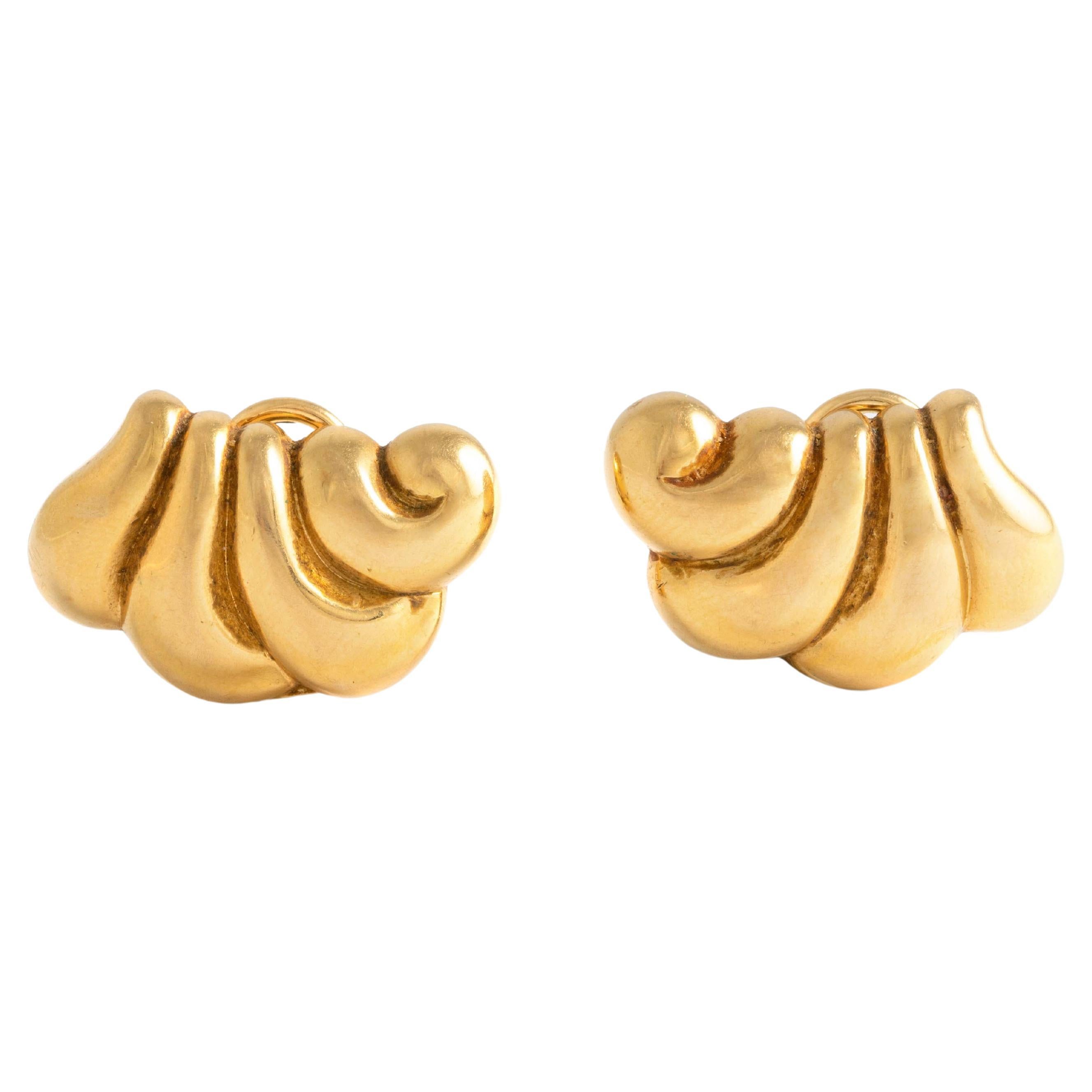 Boucles d'oreilles or jaune 1950S