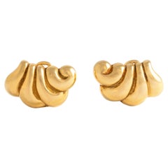 Vintage Earclips Yellow Gold 1950S