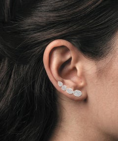Earcuff multishape Earrings 18K Gold with pavé Diamonds