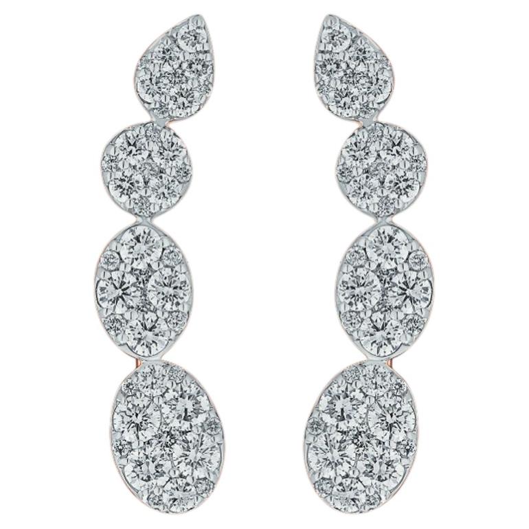Earcuff multishape Earrings 18K Gold with pavé Diamonds For Sale