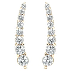 Earcuff multishape Earrings 18K Gold with pavé Diamonds