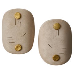 Earhtenware Mask O Wandleuchten von Françoise Bergaglia