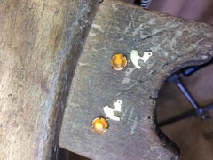 Earings 1 Orange Chalcedony 1 Diamond Yellow Shape Infinity Gold 18 Karat