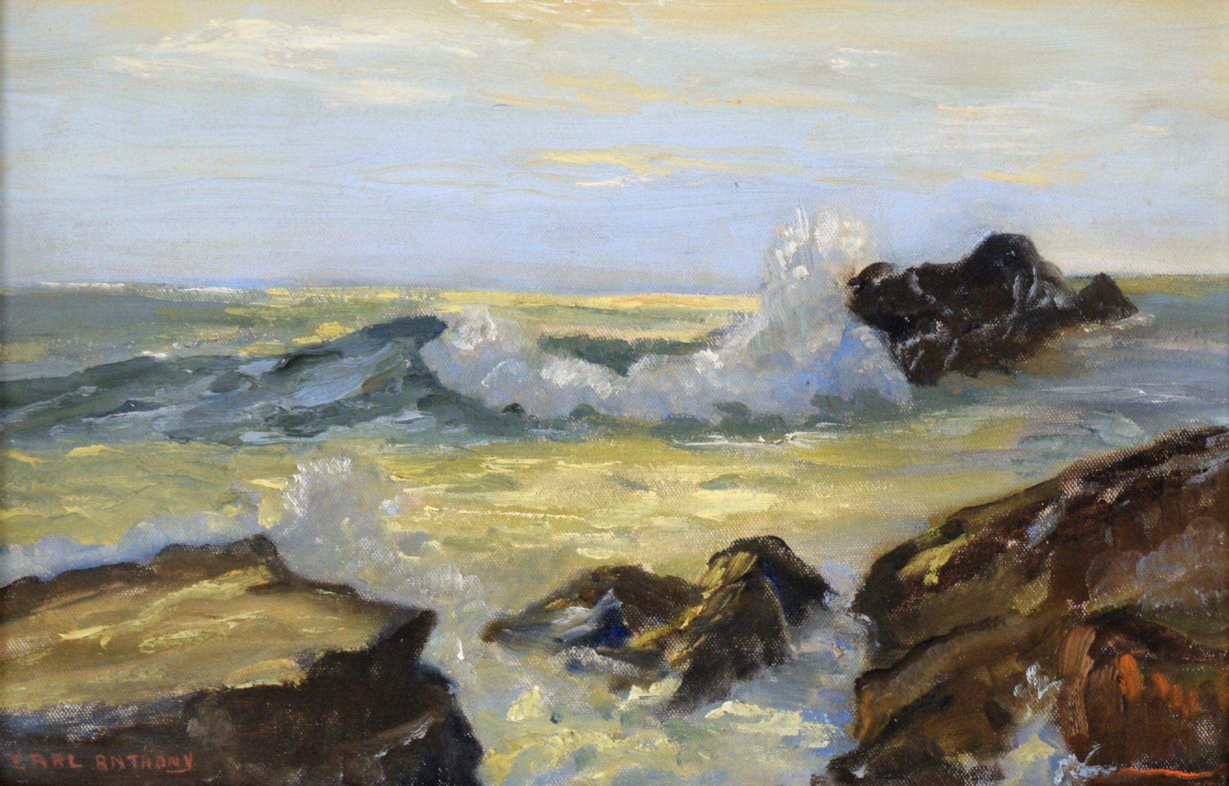 Paisaje marino turbulento - Painting de Earl Anthony