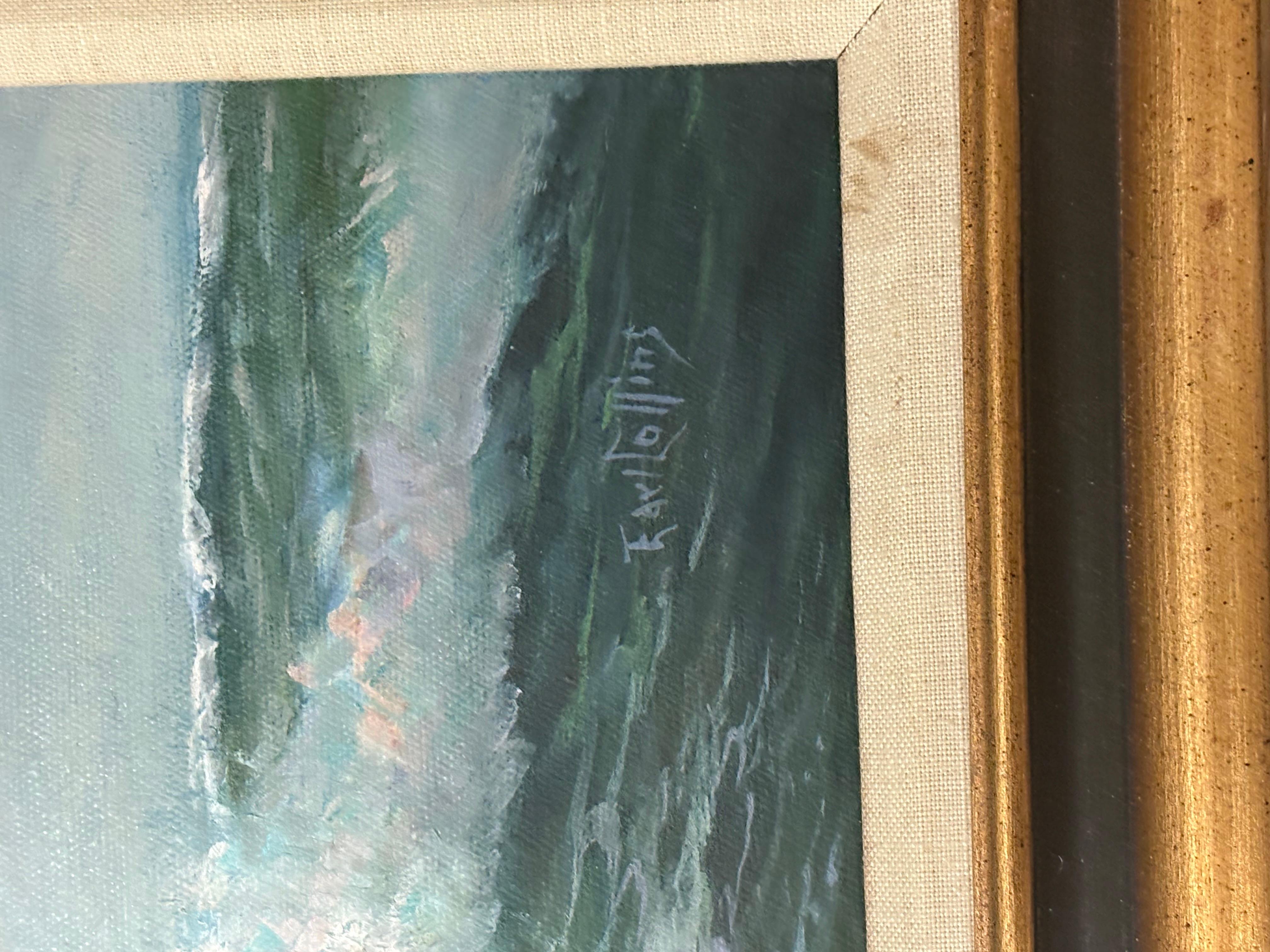 Earl Edward Collins (1925-1992) Pittura a olio su tela dal titolo  Batchelor .
Telaio nero oro e lino  la biancheria presenta lievi macchie. Il dipinto a olio è in buone condizioni. 
Pittura 16 x 20 
Cornice 20 x 24