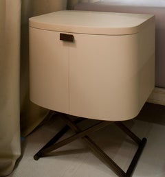 EARL GREY White Oak Side Cabinet With Bronzed Brass Base by Archer Humphryes