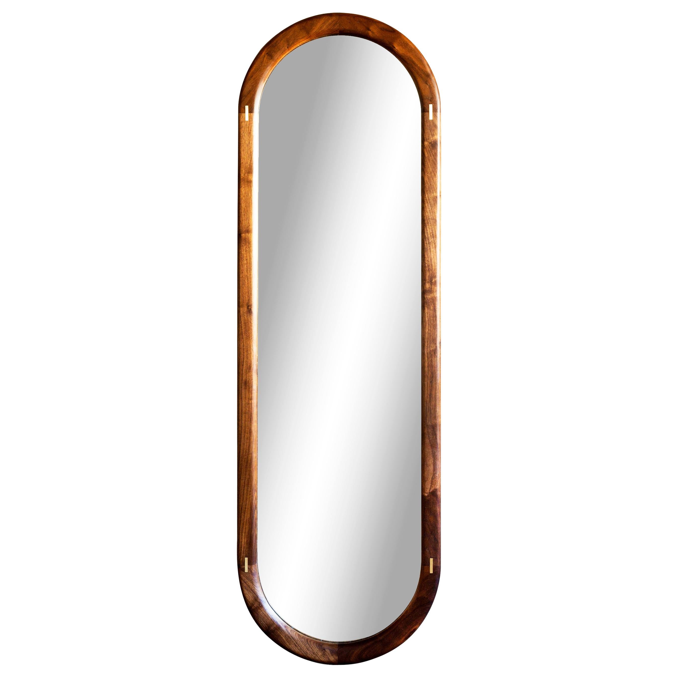 Earl Hand Crafted Solid Walnut Mirror For Sale