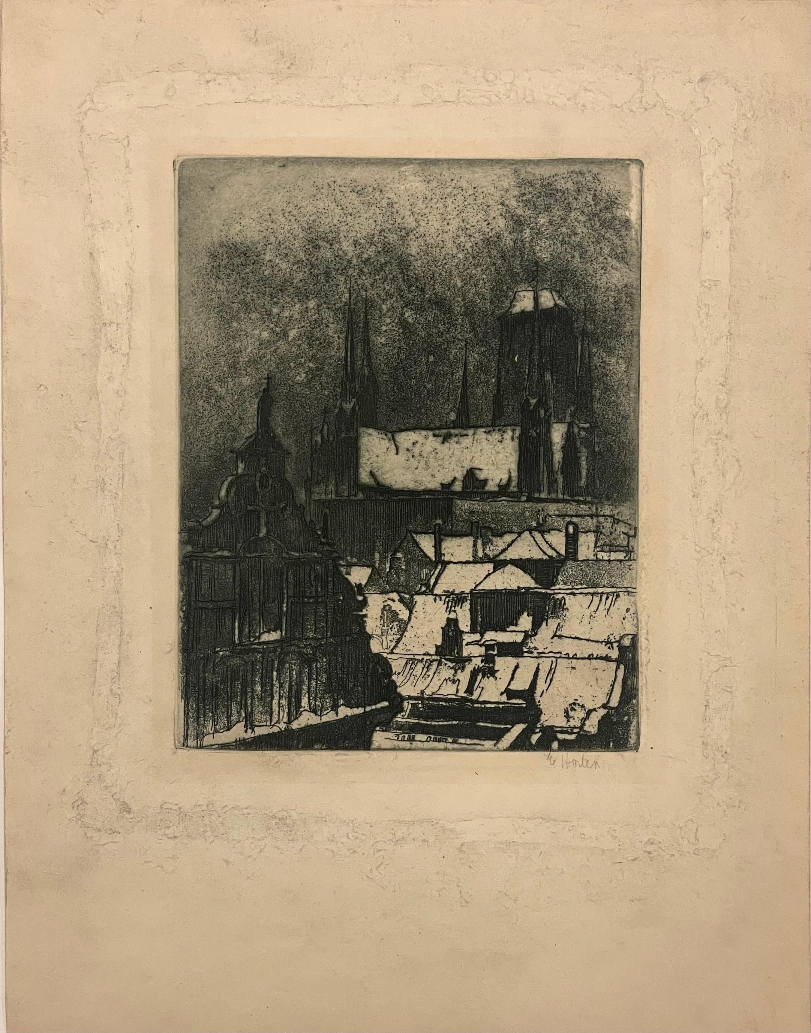 CHURCH IN SNOW - Print by Earl Horter