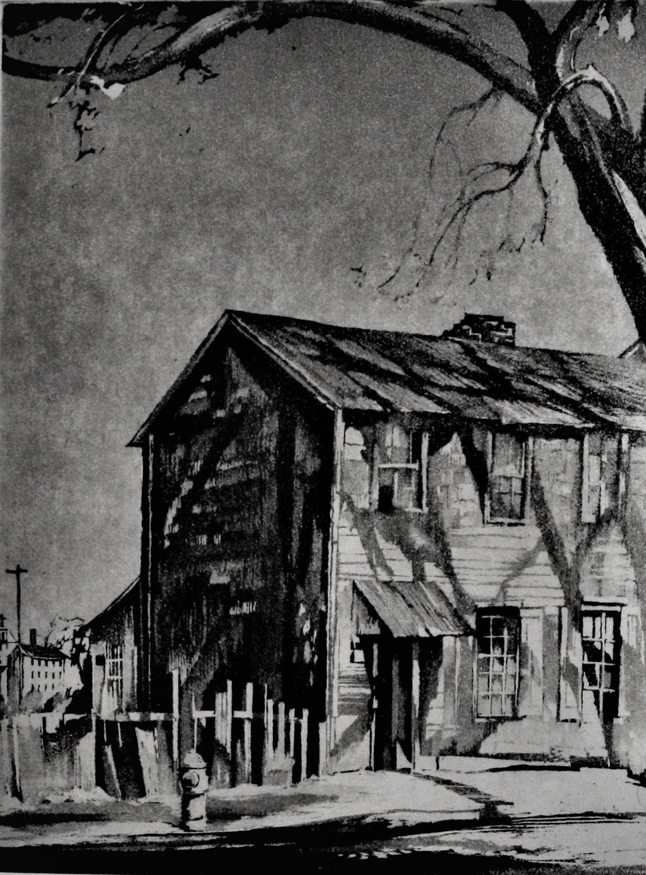 Dark House (Philadelphie). - Modernisme américain Print par Earl Horter