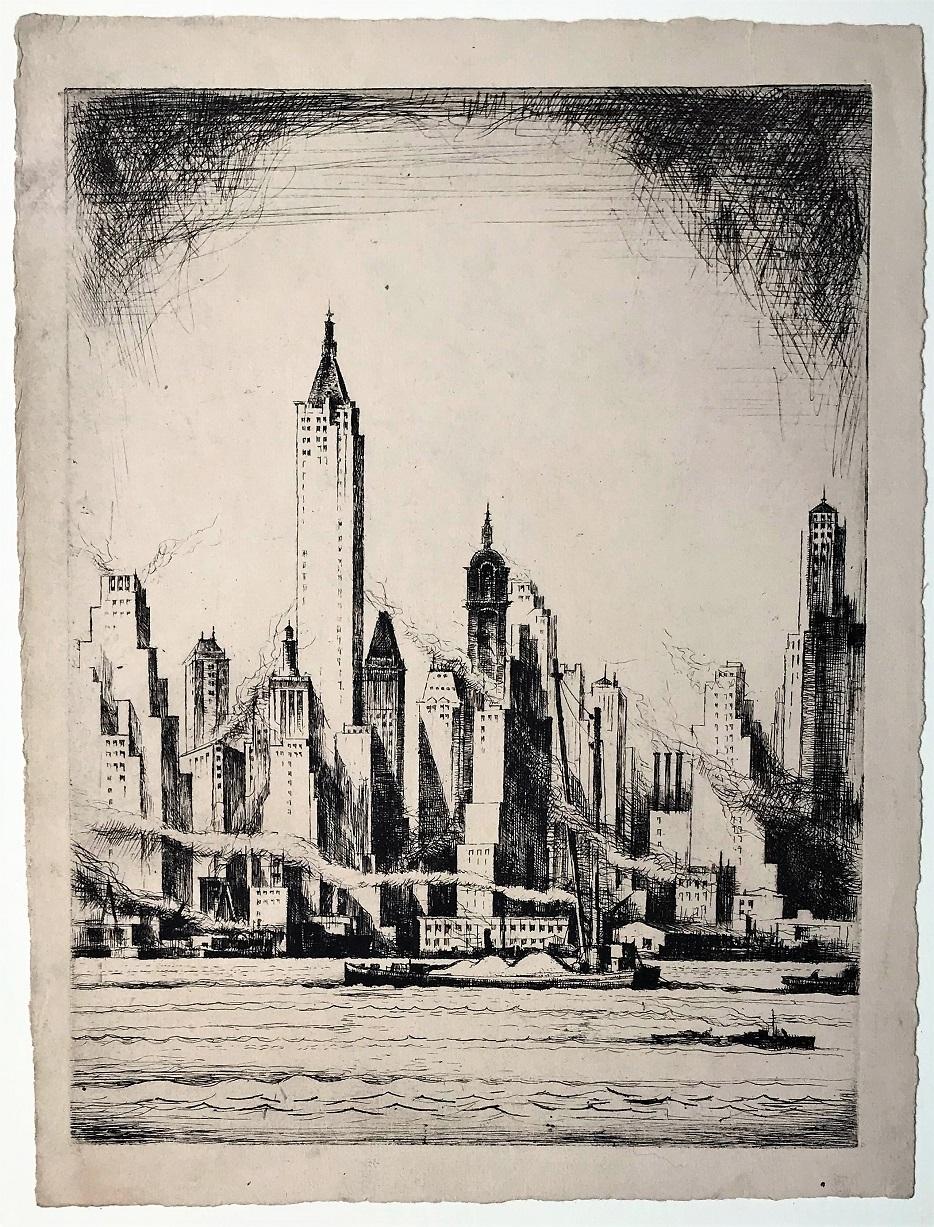 Lower Manhattan - Print by Earl Horter