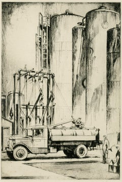 Oil Refinery, American Energy, Trucks, 1931 Petroleum Workers