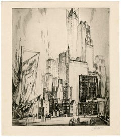 'Woolworth Building Under Construction' — Early 20th Century Modernism