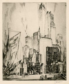 'Woolworth Building Under Construction' — Early 20th Century Modernism