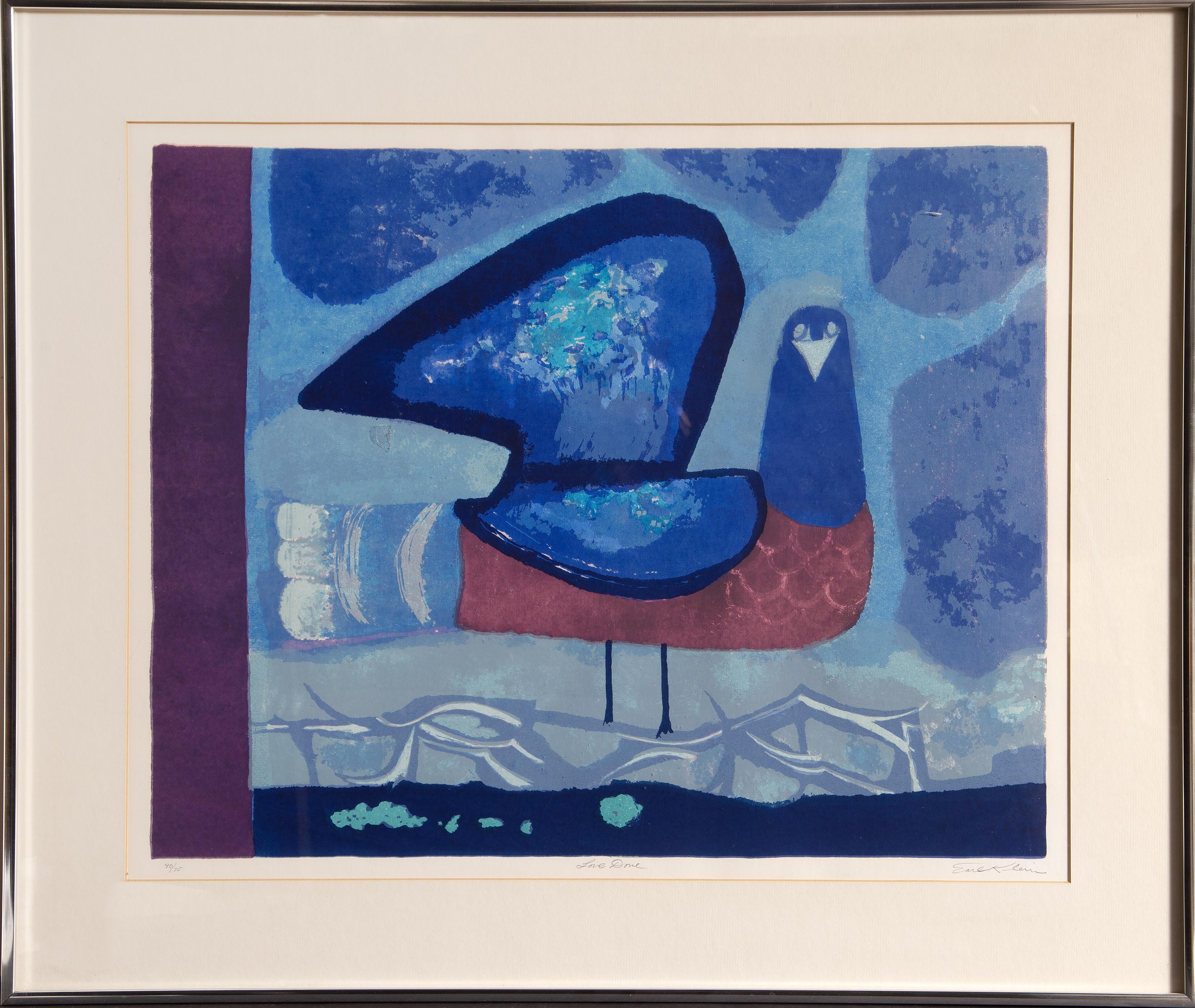 Paloma del amor

Earl Klein
Estadounidense (1915-1993)

Serigrafía, firmada, titulada y numerada a lápiz
Edición de 40/75
Tamaño de la imagen: 18 x 22,5 pulgadas
Tamaño: 62,23 x 74,93 cm (24,5 x 29,5 pulg.)
Tamaño del marco: 25,25 x 30,25 pulgadas