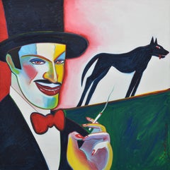 Earl Linderman Painting, 48"H