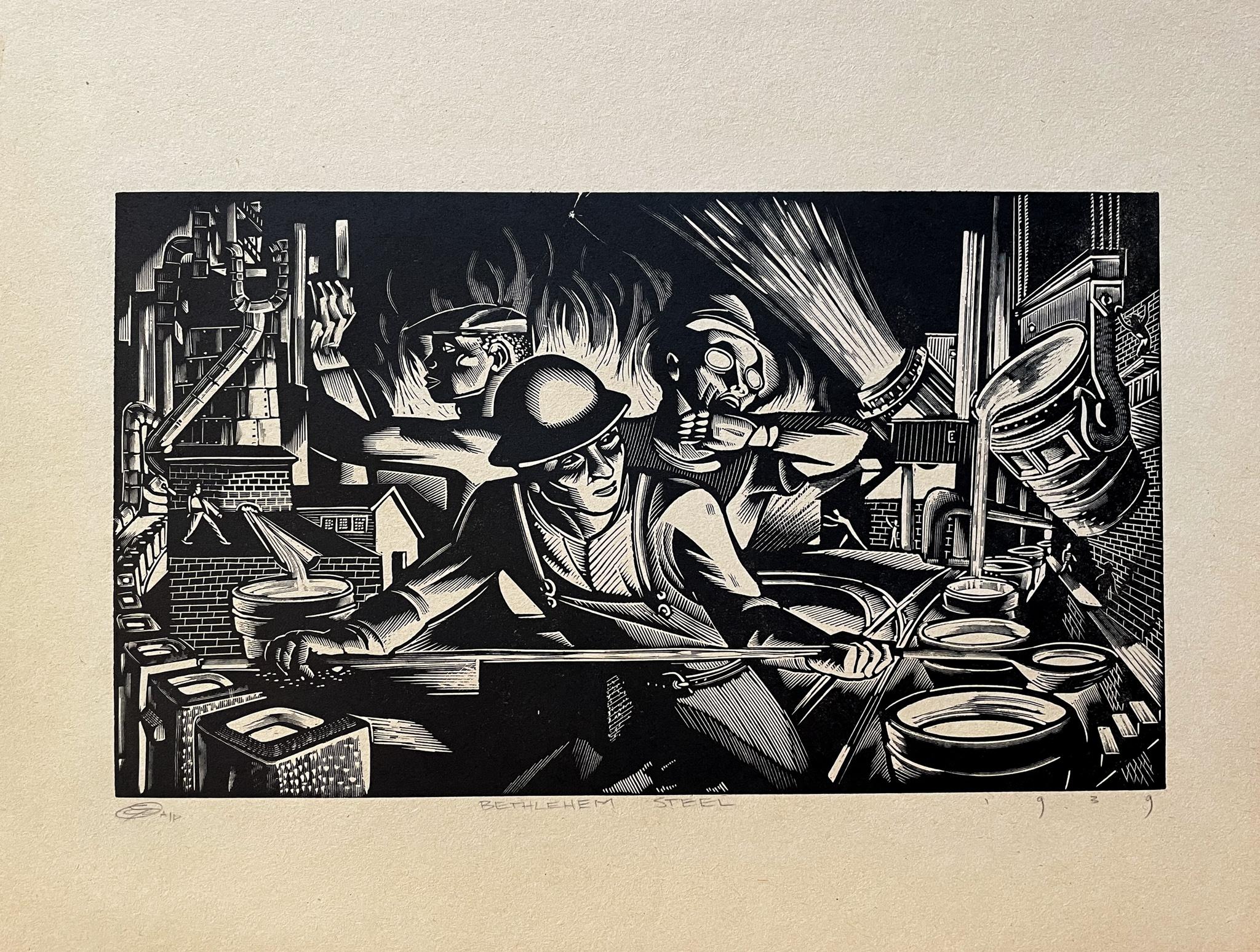 Earl Marshawn Washington Figurative Print - Bethlehem Steel