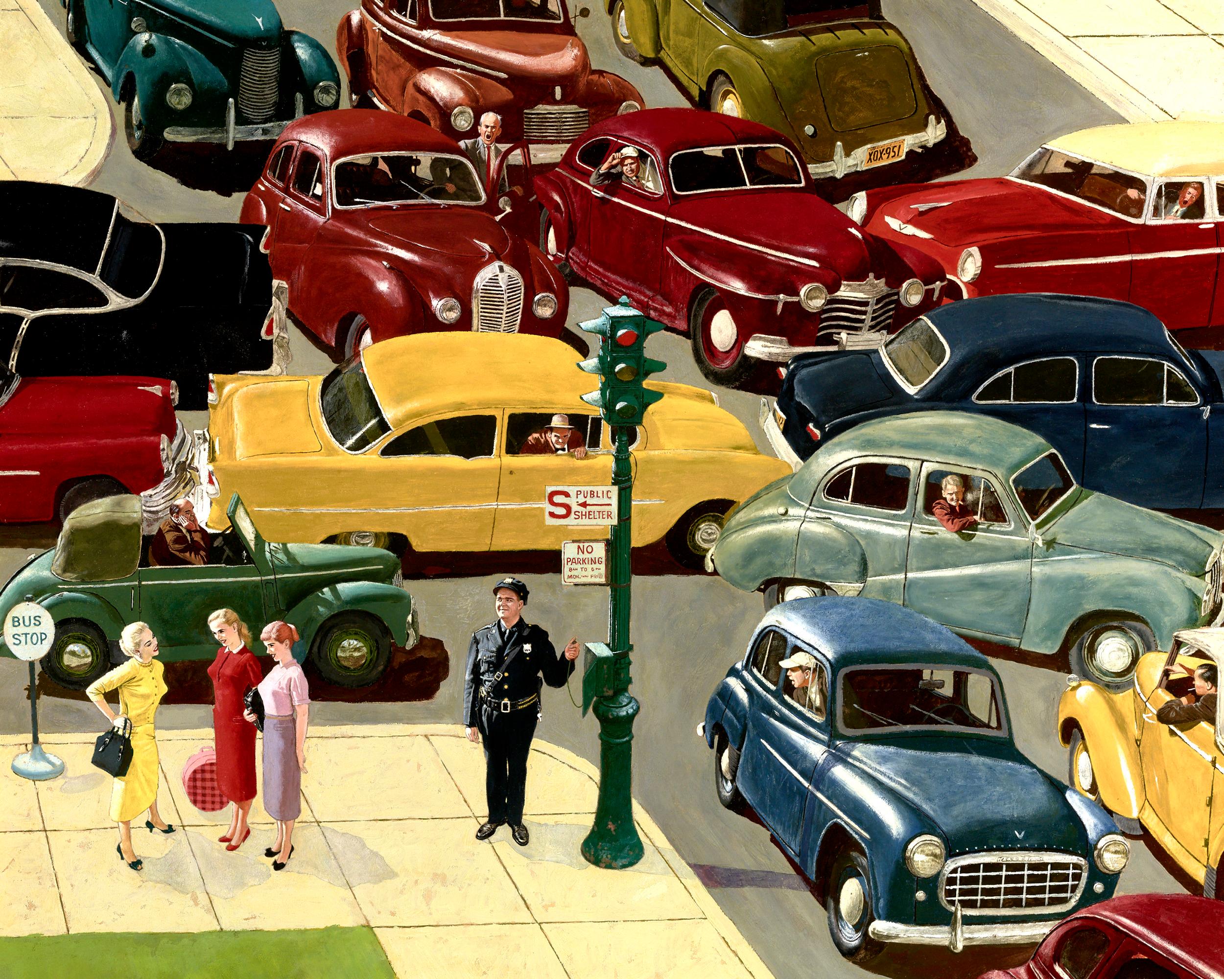 traffic jam painting