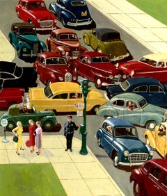 Traffic Jam Saturday Evening Post cover, April 28, 1956