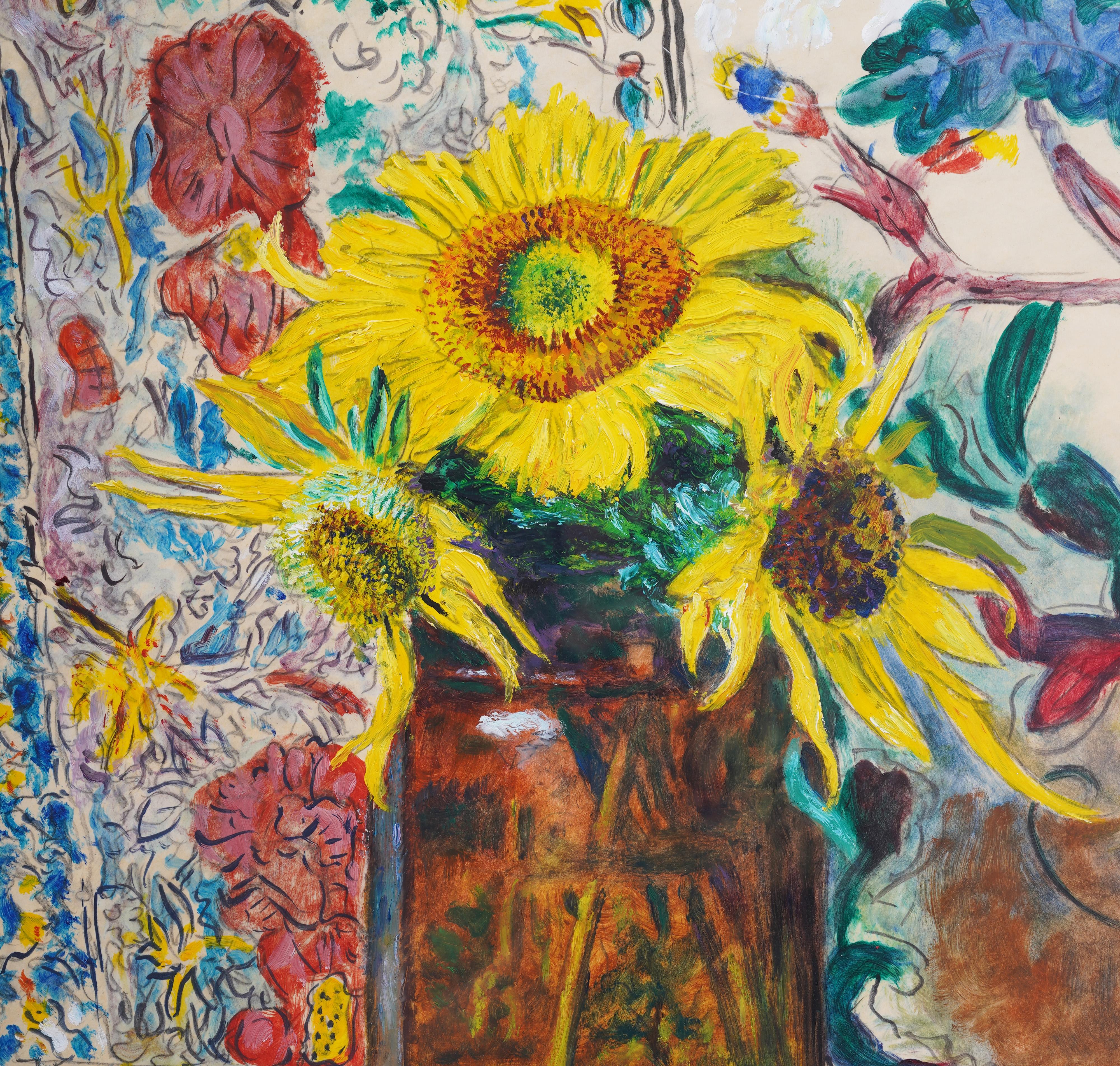 Vintage Signed American Flower Still Life Gerahmt Innenraum Szene Ölgemälde (Moderne), Painting, von Earl Mayan