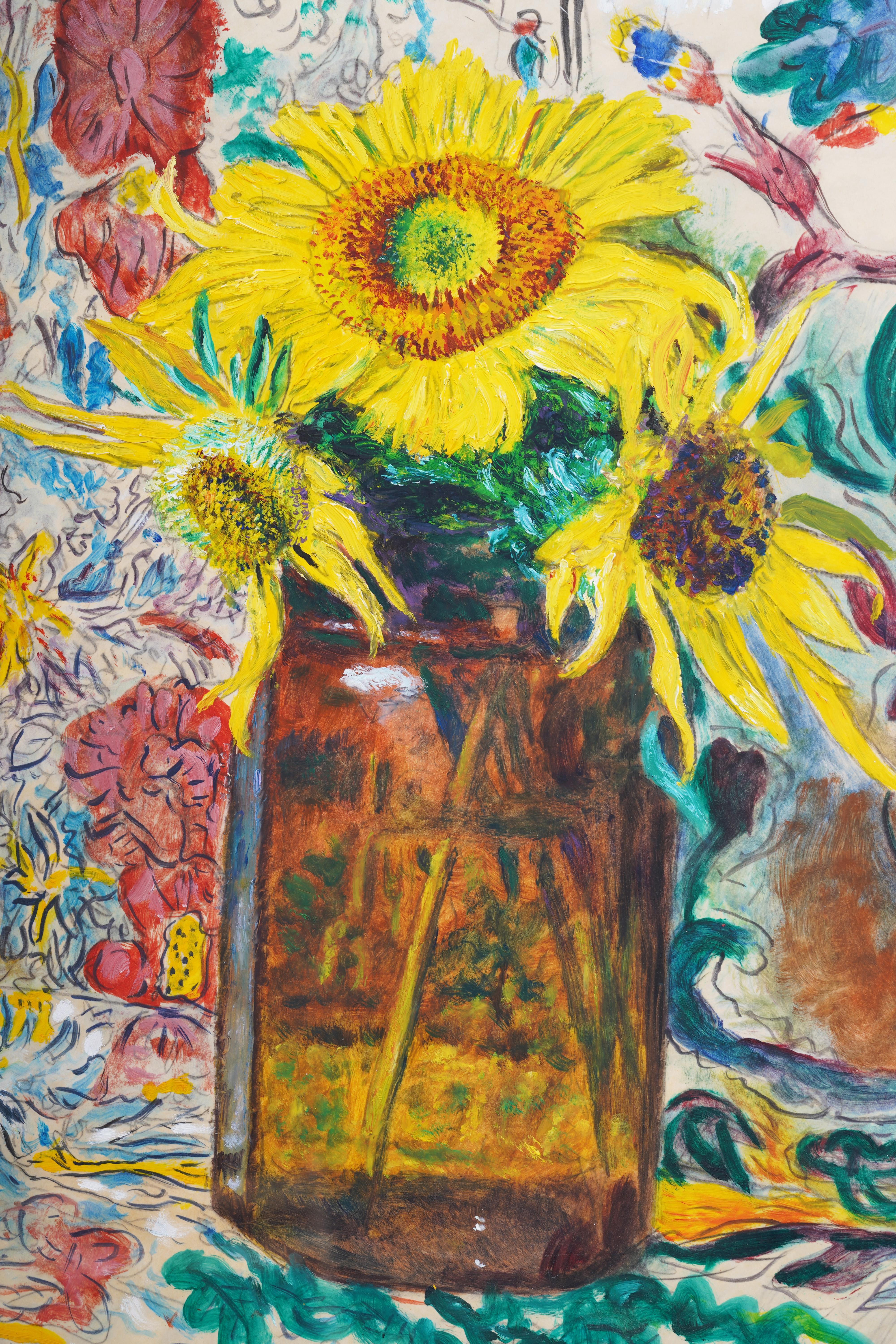 Vintage Signed American Flower Still Life Gerahmt Innenraum Szene Ölgemälde im Angebot 2