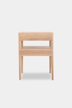 Earl Moderner Nachttisch aus weißer Eiche aus der Mitte des Jahrhunderts