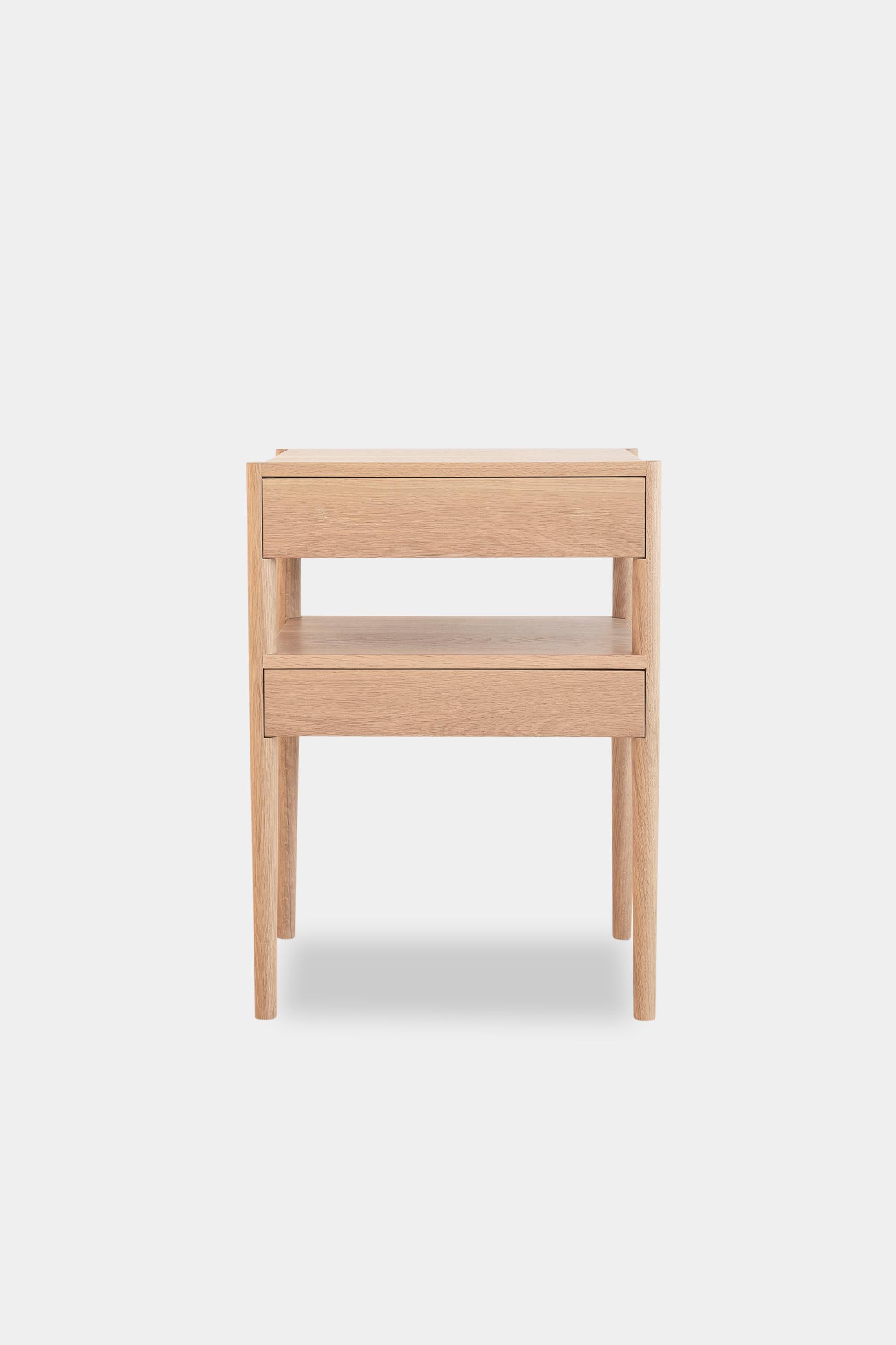 white oak bedside tables