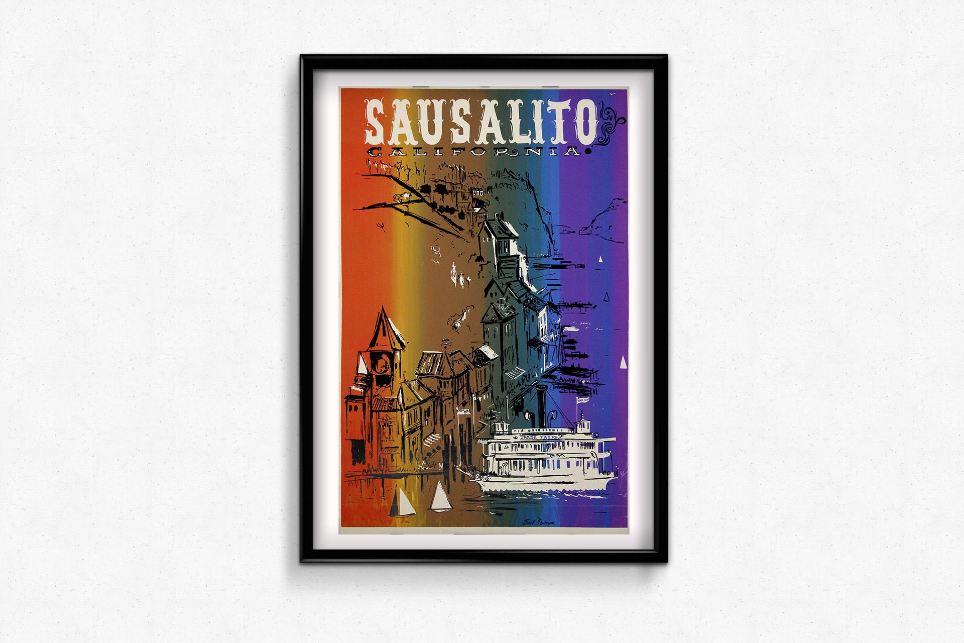 Original 1964 screen print by Earl Newman - Sausalito California For Sale 1