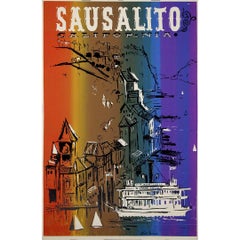 Vintage Original 1964 screen print by Earl Newman - Sausalito California