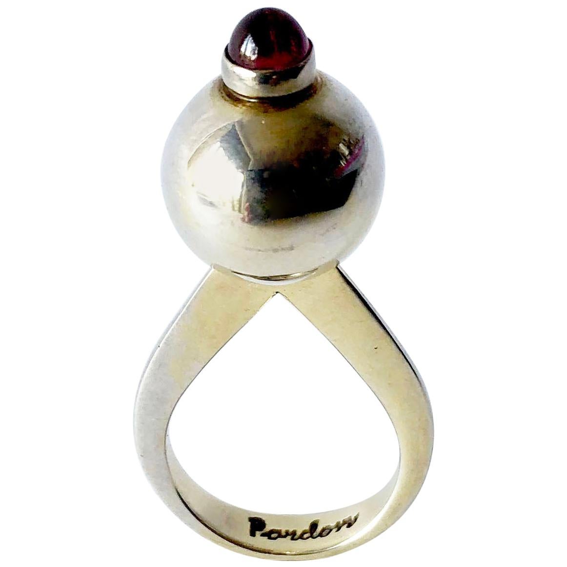 Earl Pardon Sterling Silver Garnet Cocktail Dinner Ring