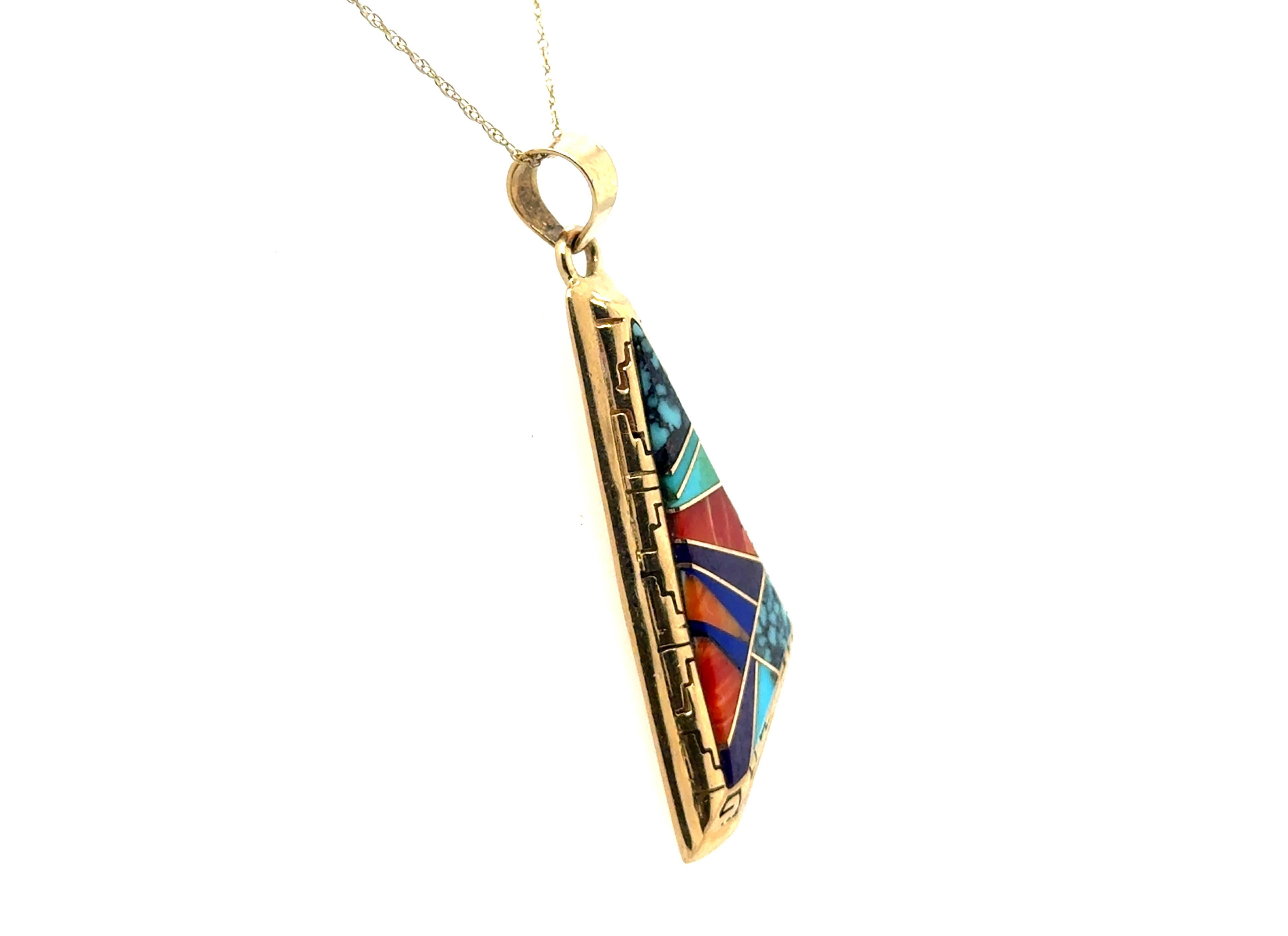 Earl Plummer Turquoise Lapis Coral Pendant Navajo TSF Dine 14K Yellow Gold



Incredibly Rare Earl Plummer Gold Pendant

Earl Plummer is an Incredible Navajo Artisan, a Master in Inlaid Stone Jewelry 

Earl Plummer jewelry award-winning Navajo