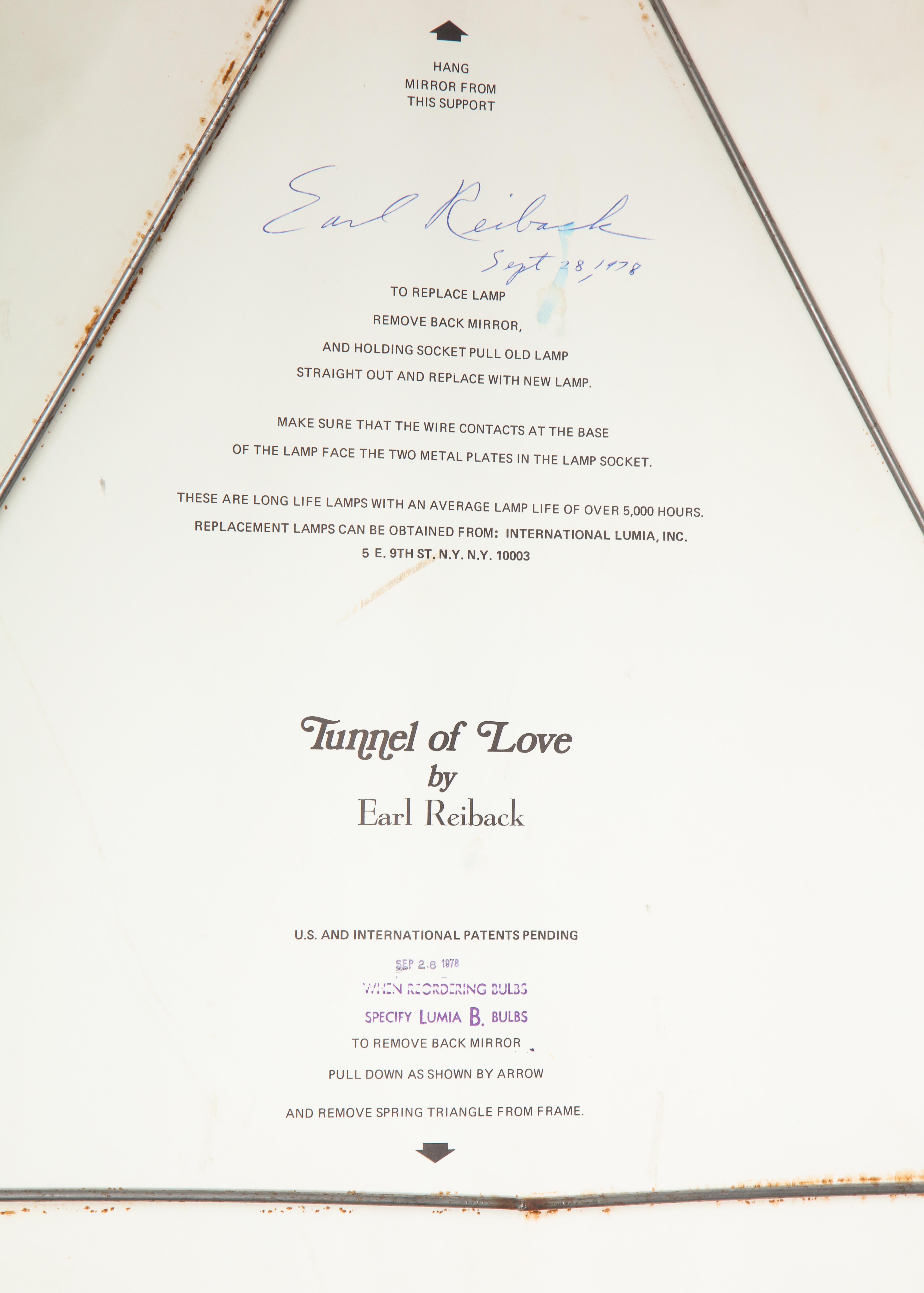 Earl Reiback Tunnel of Love Infinity Mirror Chrome Signed In Good Condition In New York, NY