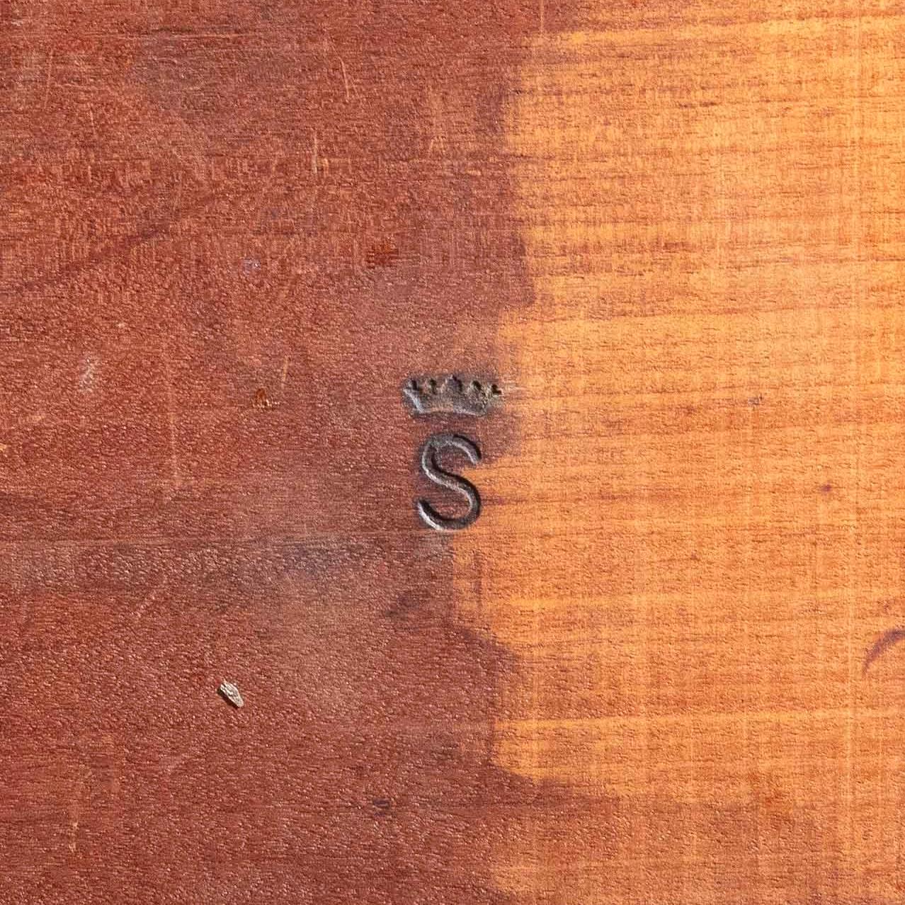 A very smart early 19th century side or writing table of excellent golden colour and patination, attributable to Gillows of Lancaster and London and branded with 'S' under an Earl's coronet, the insignia of the Earls Spencers. English, circa