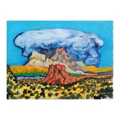 "Big Bend Landscape 5" Colorful Abstract Texas Mountain Landscape Vista Painting