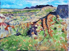 "Chisos Mts. from Dugout Wells" Colorful Texas Mountains Landscape Painting